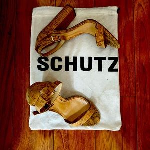 schutz cork heels size 8 - worn once